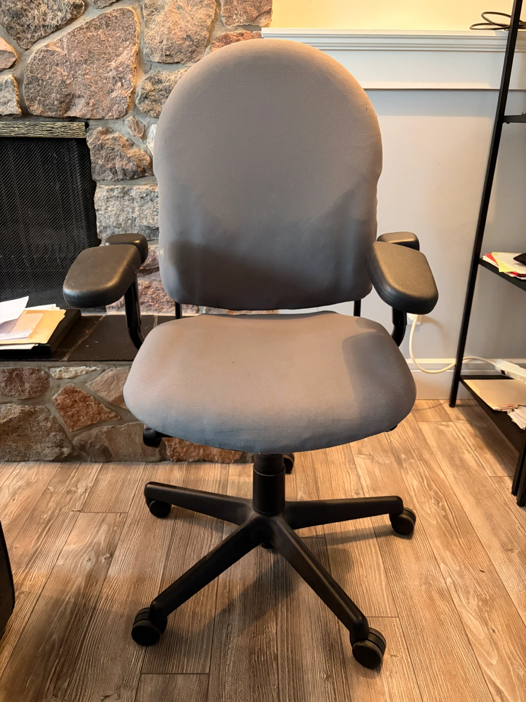 Grey Office Chair with Armrests