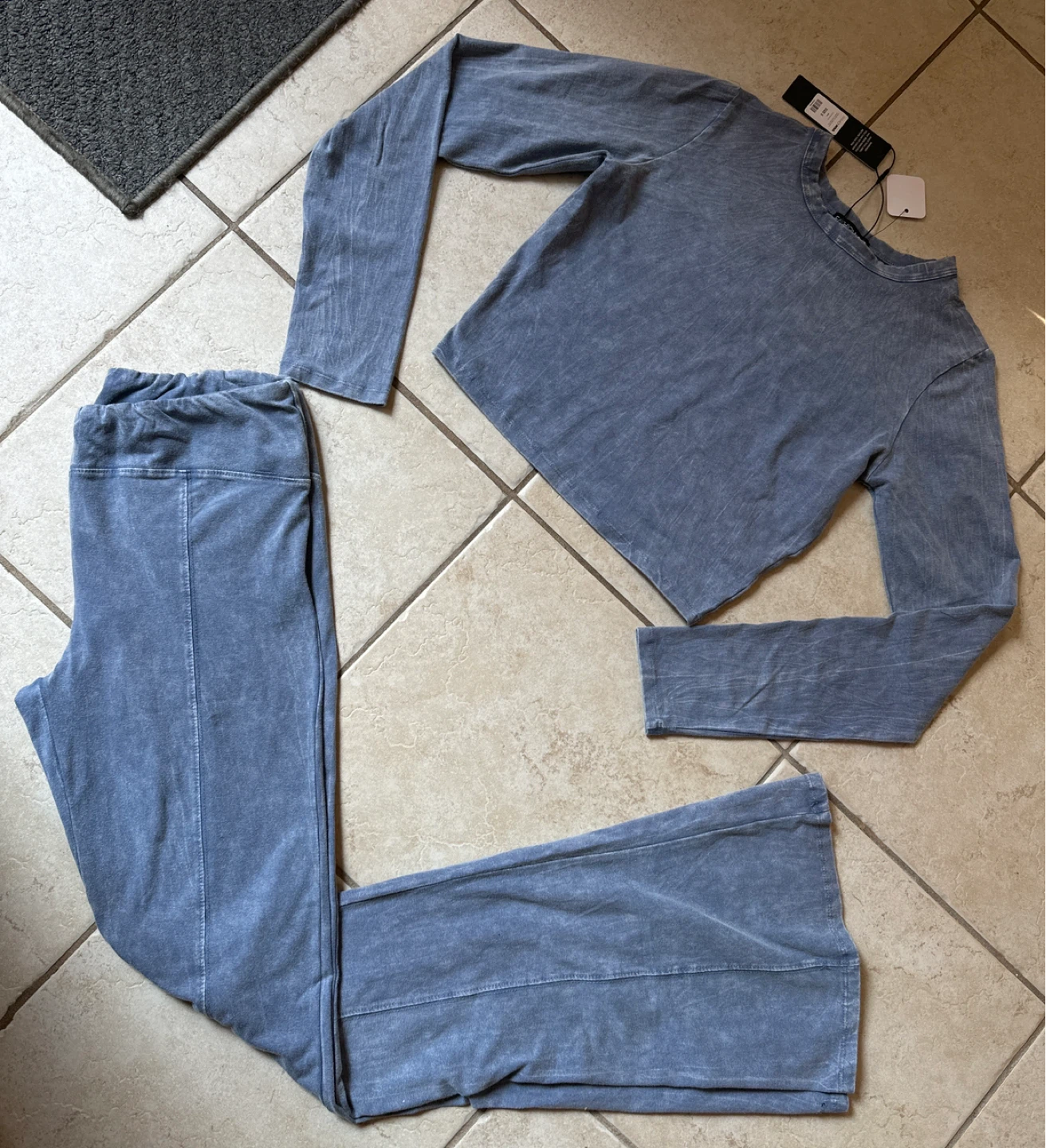 NEW! Stone Mineral Wash Flare Pants Set S-M - photo 2