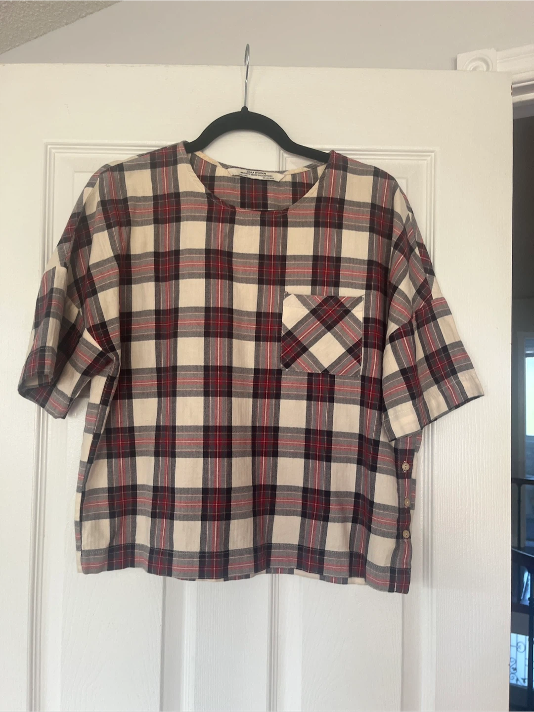 Zara Woman Plaid Shirt M