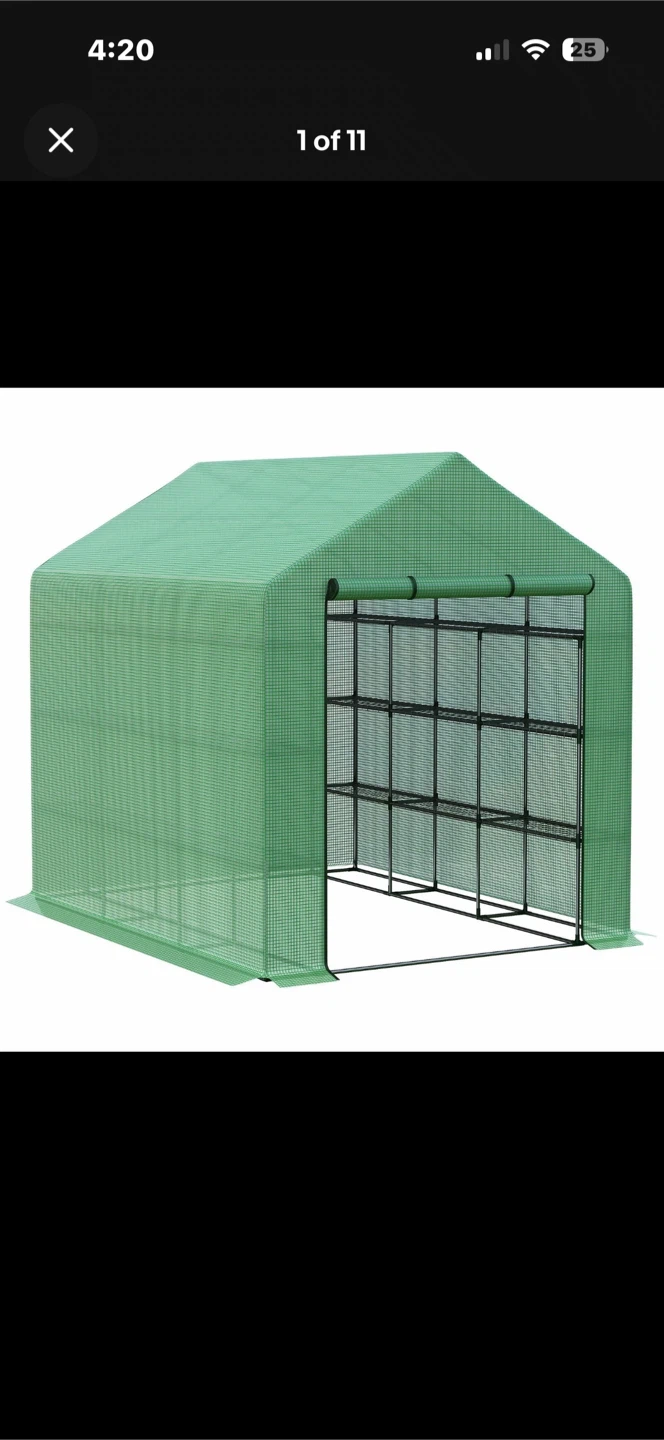 Green Walk-in Greenhouse 96" x 70.75" x 82.75"