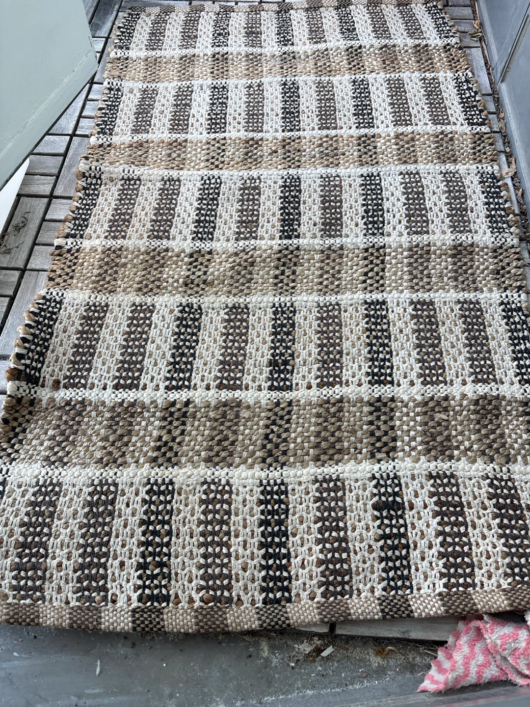 Woven Striped Area Rug