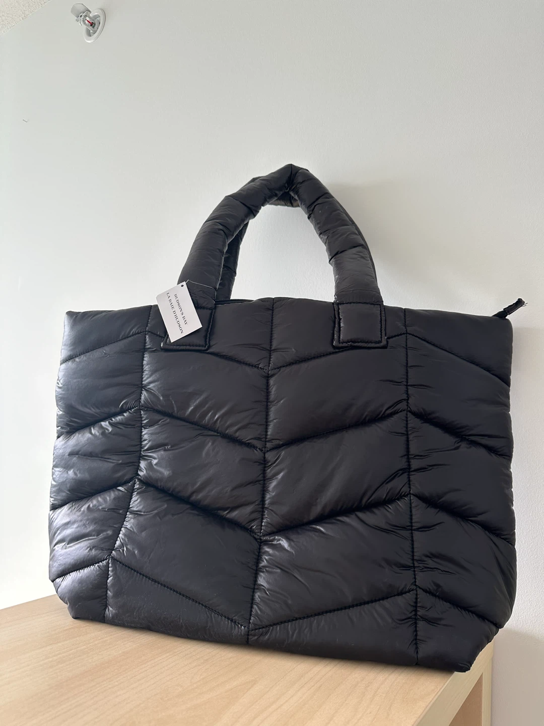Black Puffer Tote Bag - photo 2