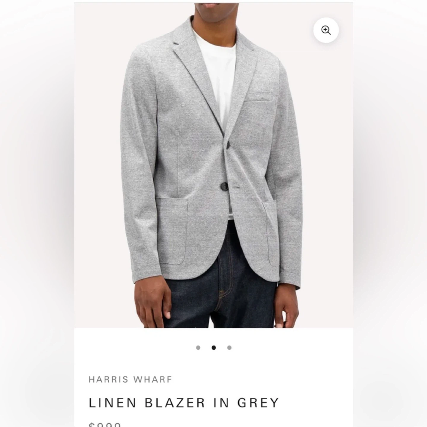 Harris Wharf London Men's Gray Linen Blazer • Made In Italy - photo 2