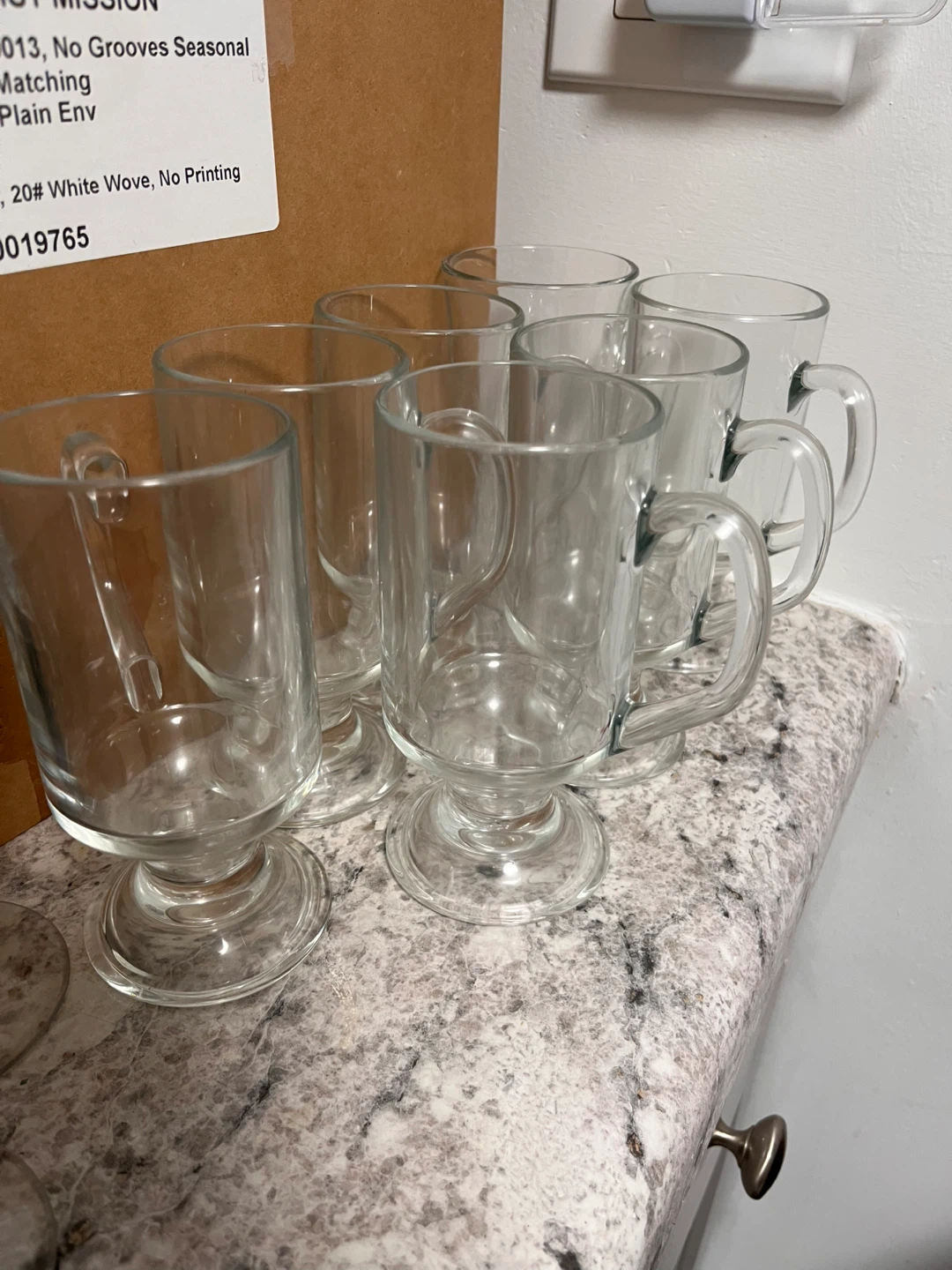 Set of 6 Glass Mugs with Handles