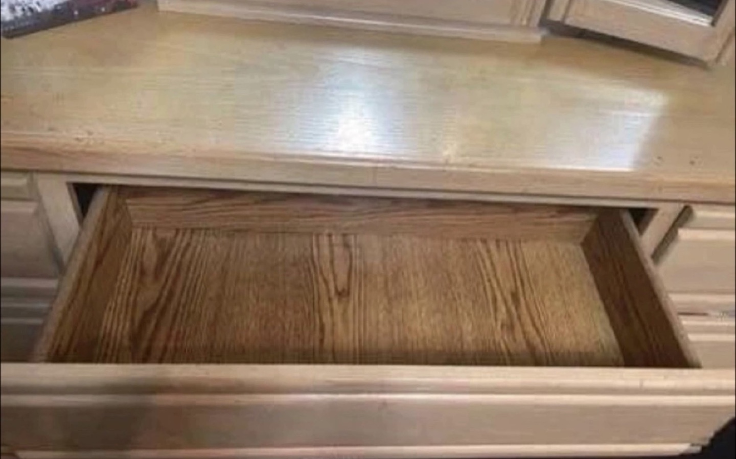 Wooden Dresser with Tri-Fold Mirror - photo 3