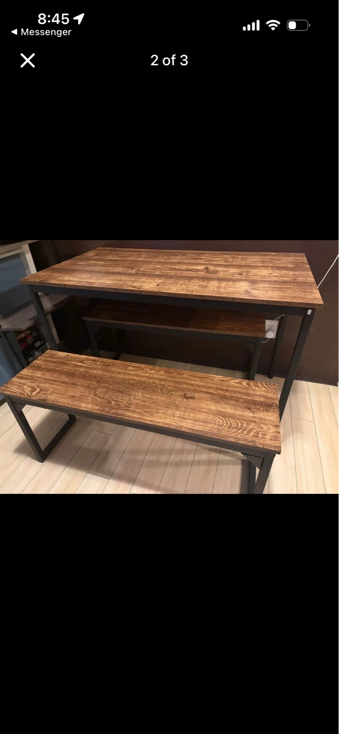 Dining Table with Benches - photo 2