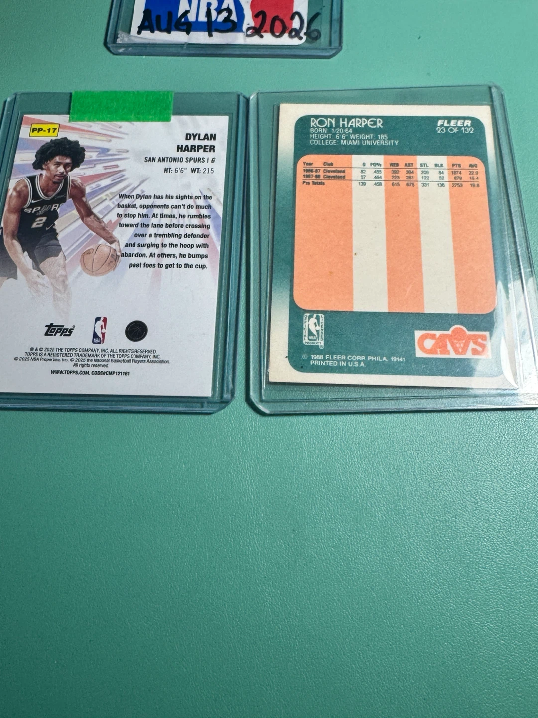 Dylan/Ron Harper Fleer 1988 Basketball Card and Power insert RC - photo 4