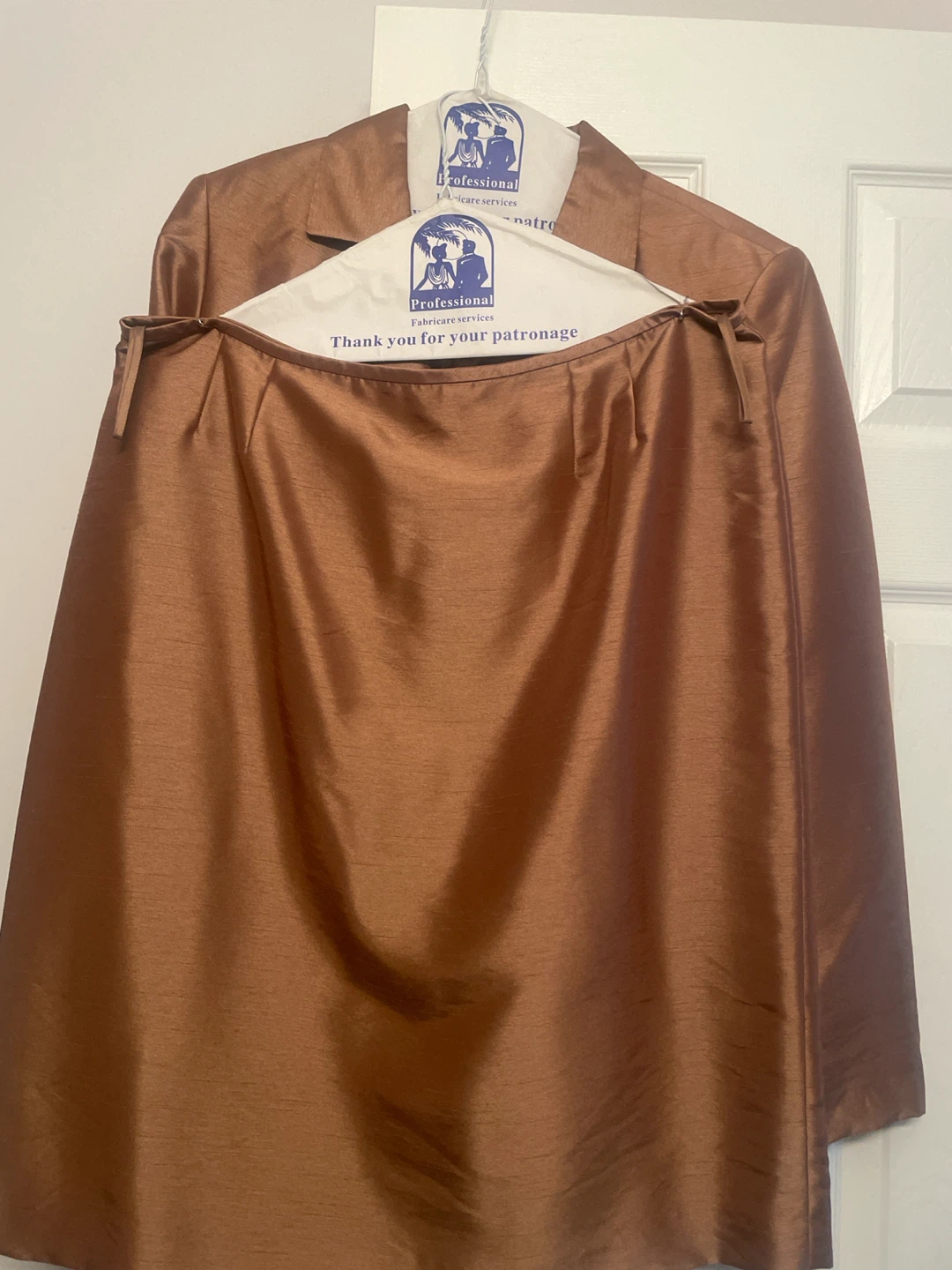 Bronze Metallic Blazer and Skirt Suit - photo 3