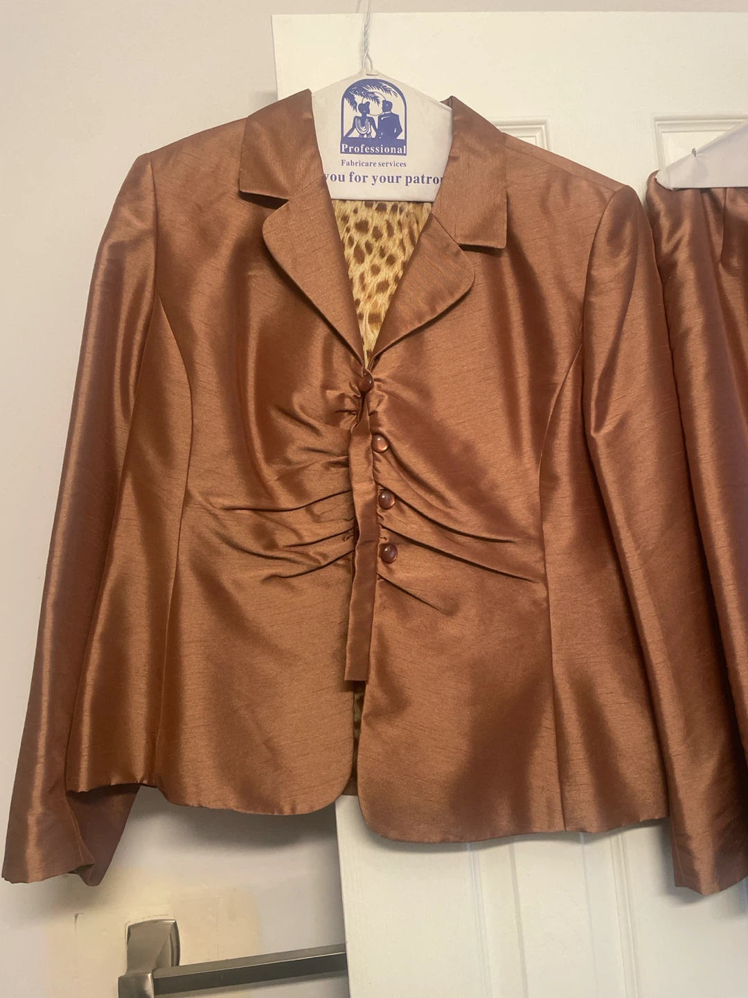 Bronze Metallic Blazer and Skirt Suit - photo 2