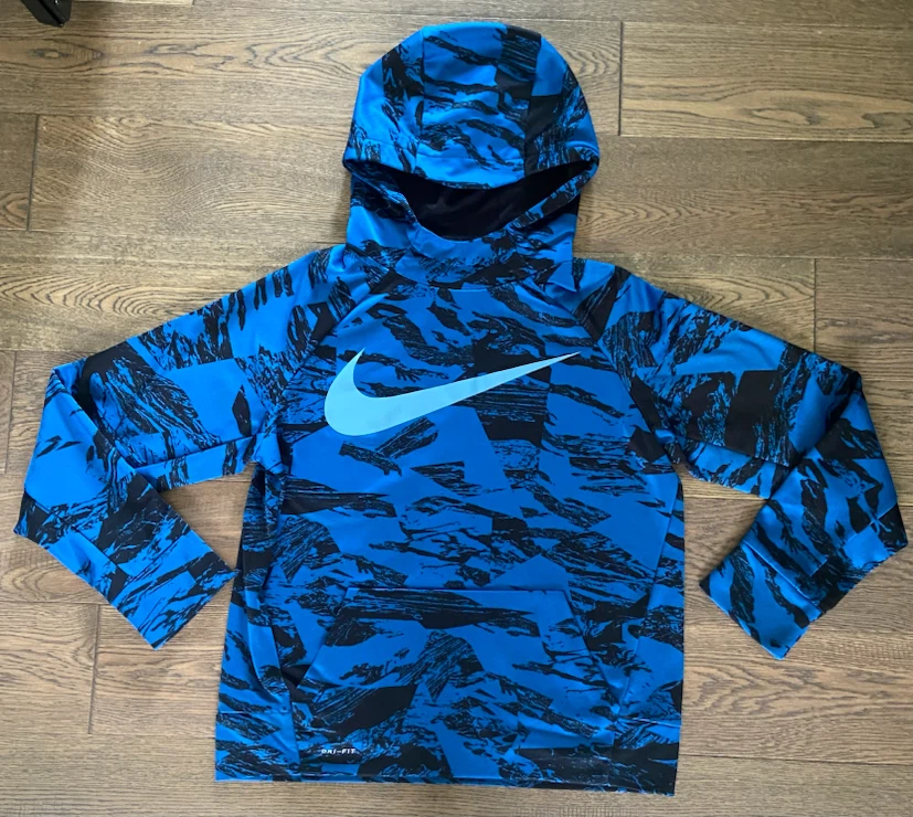 LIKE NEW: Nike Dri-FIT Blue Camo Hoodie Size Youth Large