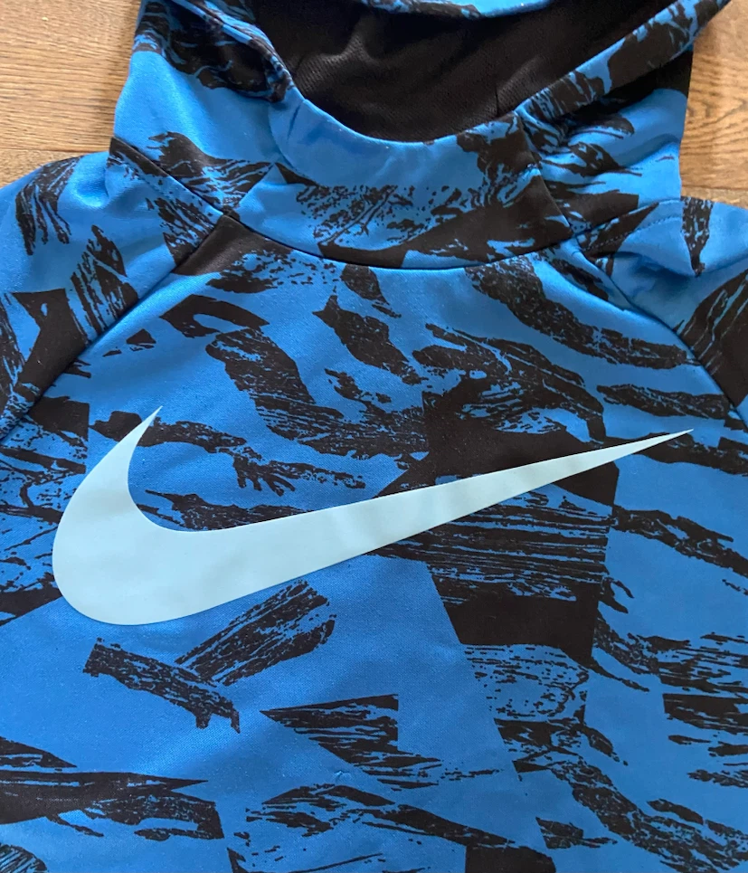 LIKE NEW: Nike Dri-FIT Blue Camo Hoodie Size Youth Large - photo 2