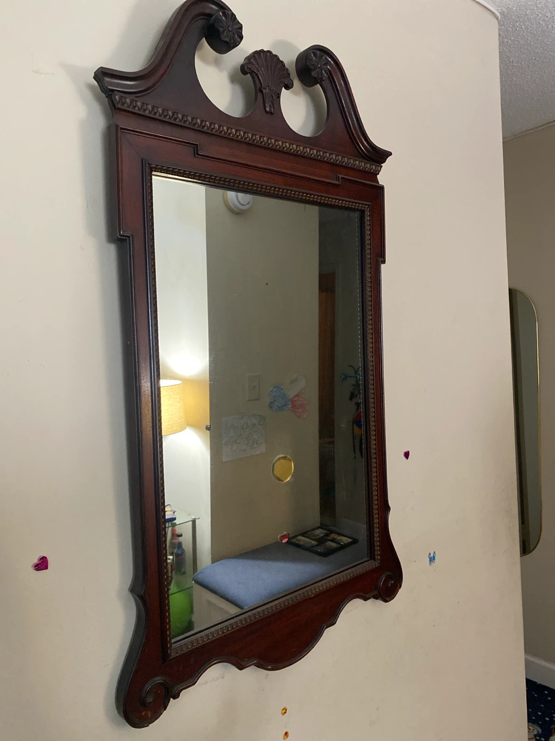 Vintage Mahogany Wall Mirror circa 1890-1920