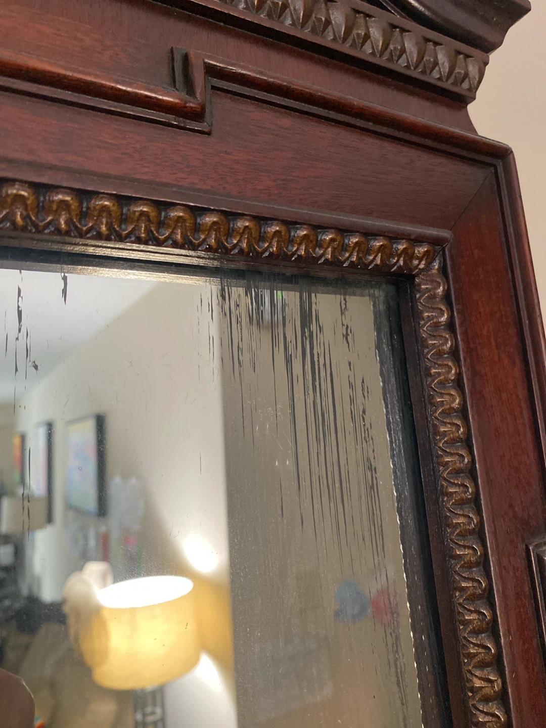Vintage Mahogany Wall Mirror circa 1890-1920 - photo 3