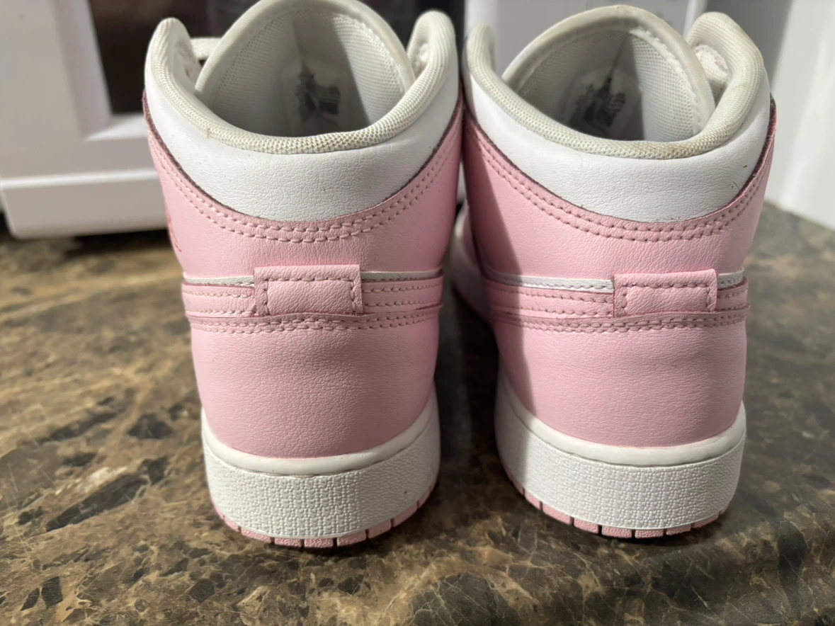 Air Jordan 1 Mid Pink White Sneakers - photo 3