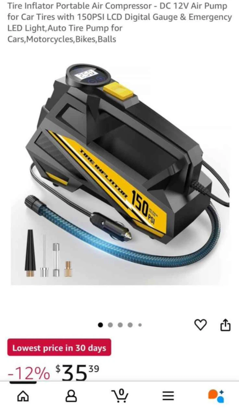 Tire Inflator with 150 PSI Digital Gauge