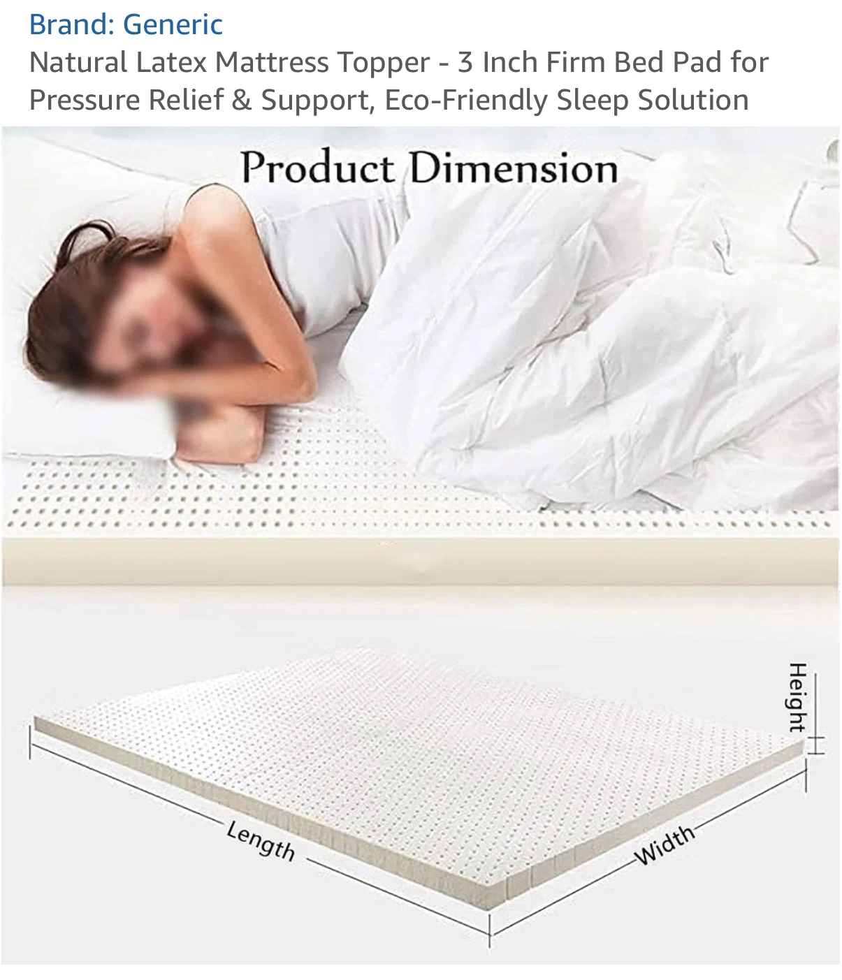 Generic Natural Latex Mattress Topper - King Size - photo 2