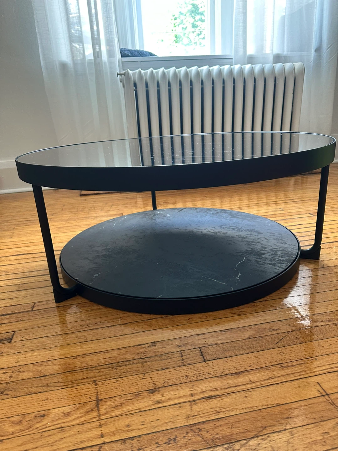 Round Coffee Table with Glass Top - photo 2
