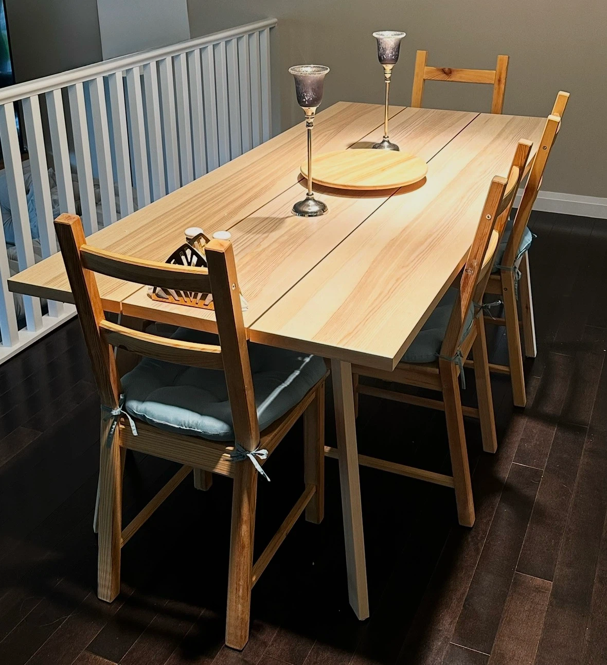 Wooden Dining Table Set with Bench - photo 2
