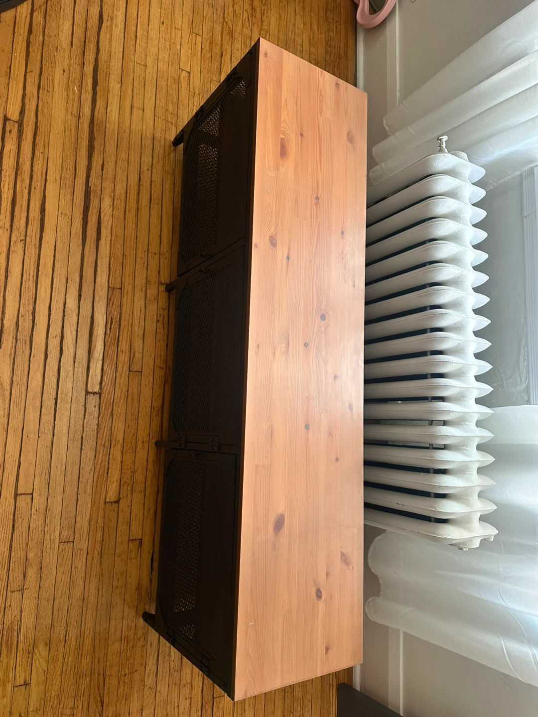 Wood Top Metal Console Table with Shelves - photo 3