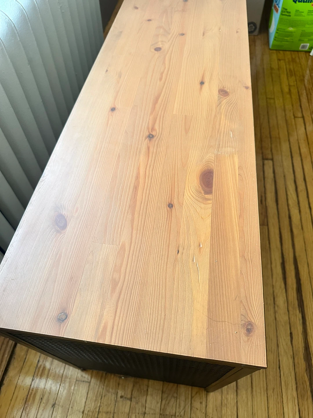 Wood Top Metal Console Table with Shelves - photo 4