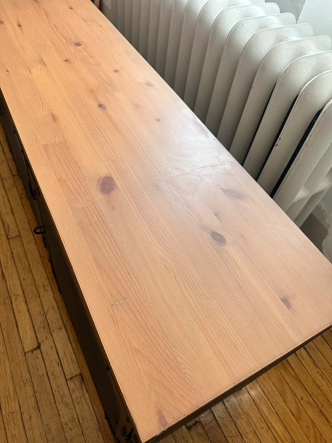 Wood Top Metal Console Table with Shelves - photo 5