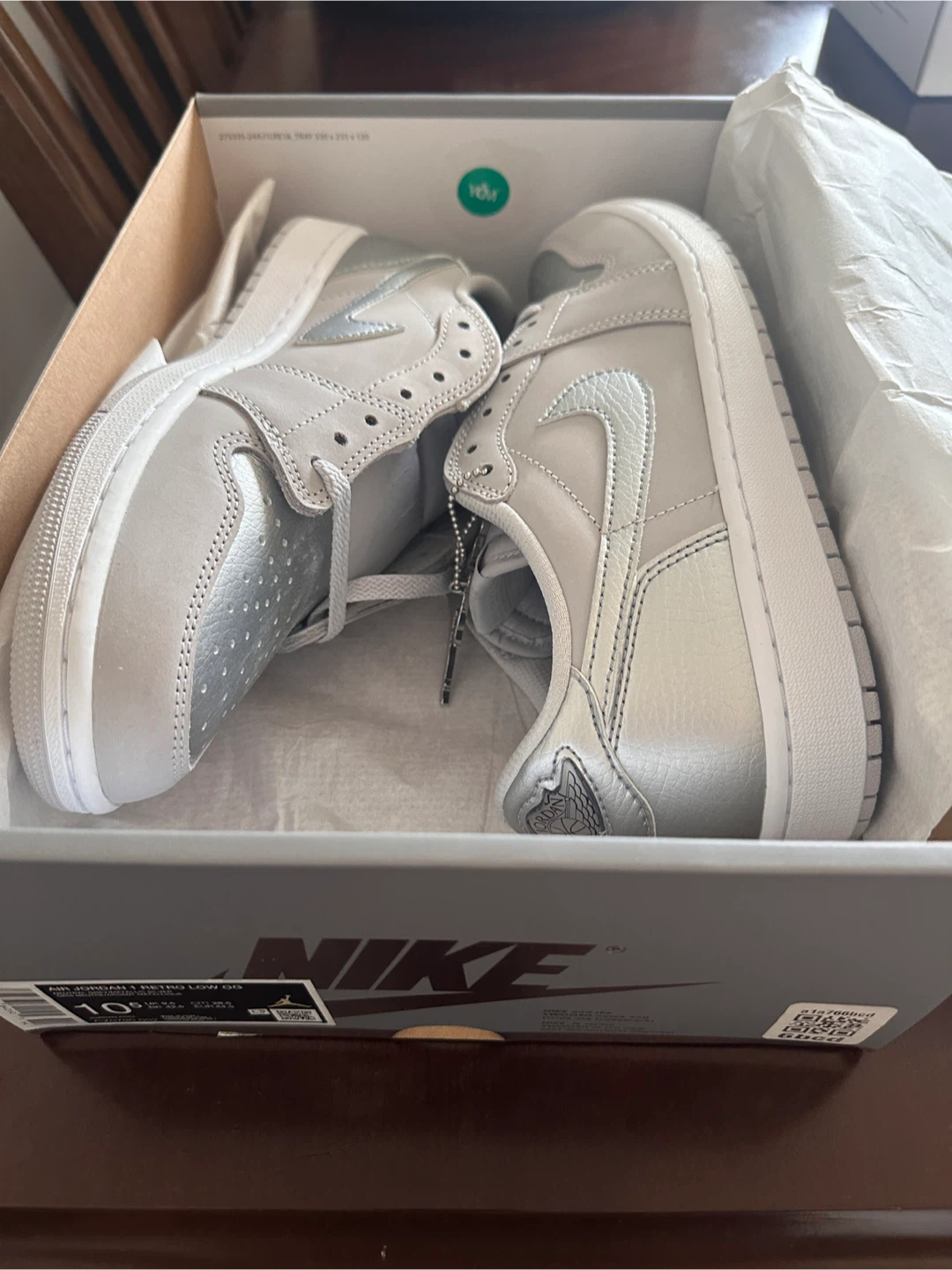 Nike Air Jordan 1 Retro Low OG  Grey Metallic" - Size 10 - photo 2