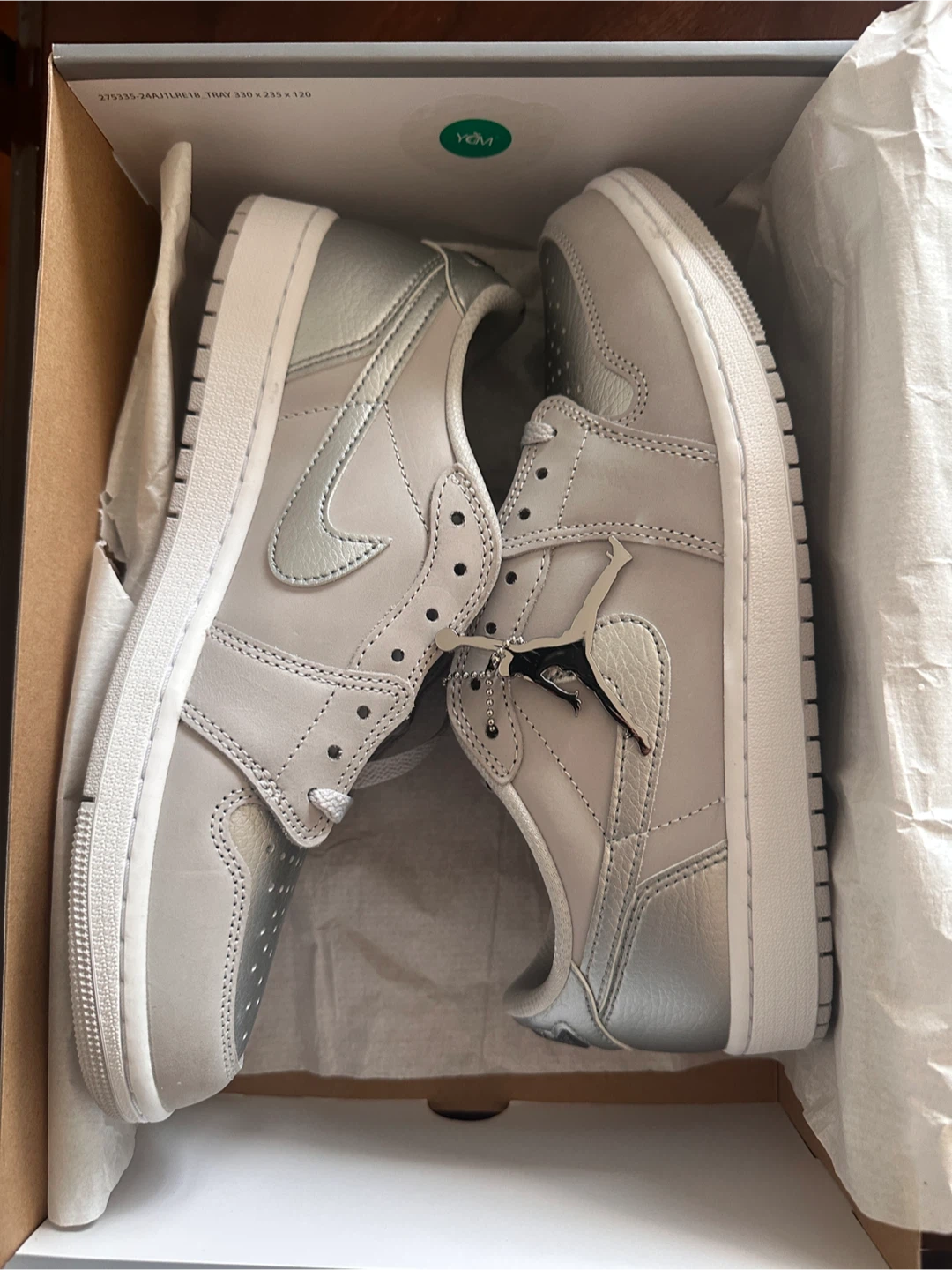 Nike Air Jordan 1 Retro Low OG  Grey Metallic" - Size 10 - photo 3