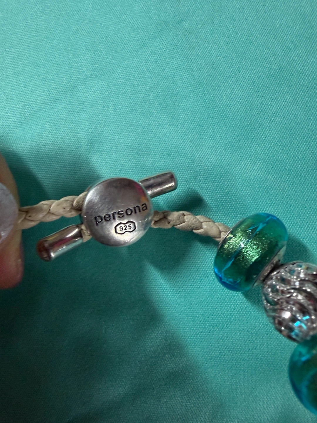 Persona Rare-to-find teal/green Murano glass and silver bracelet - photo 2
