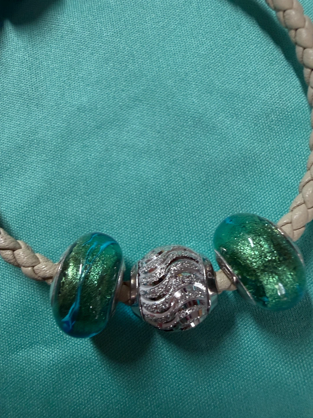 Persona Rare-to-find teal/green Murano glass and silver bracelet - photo 5