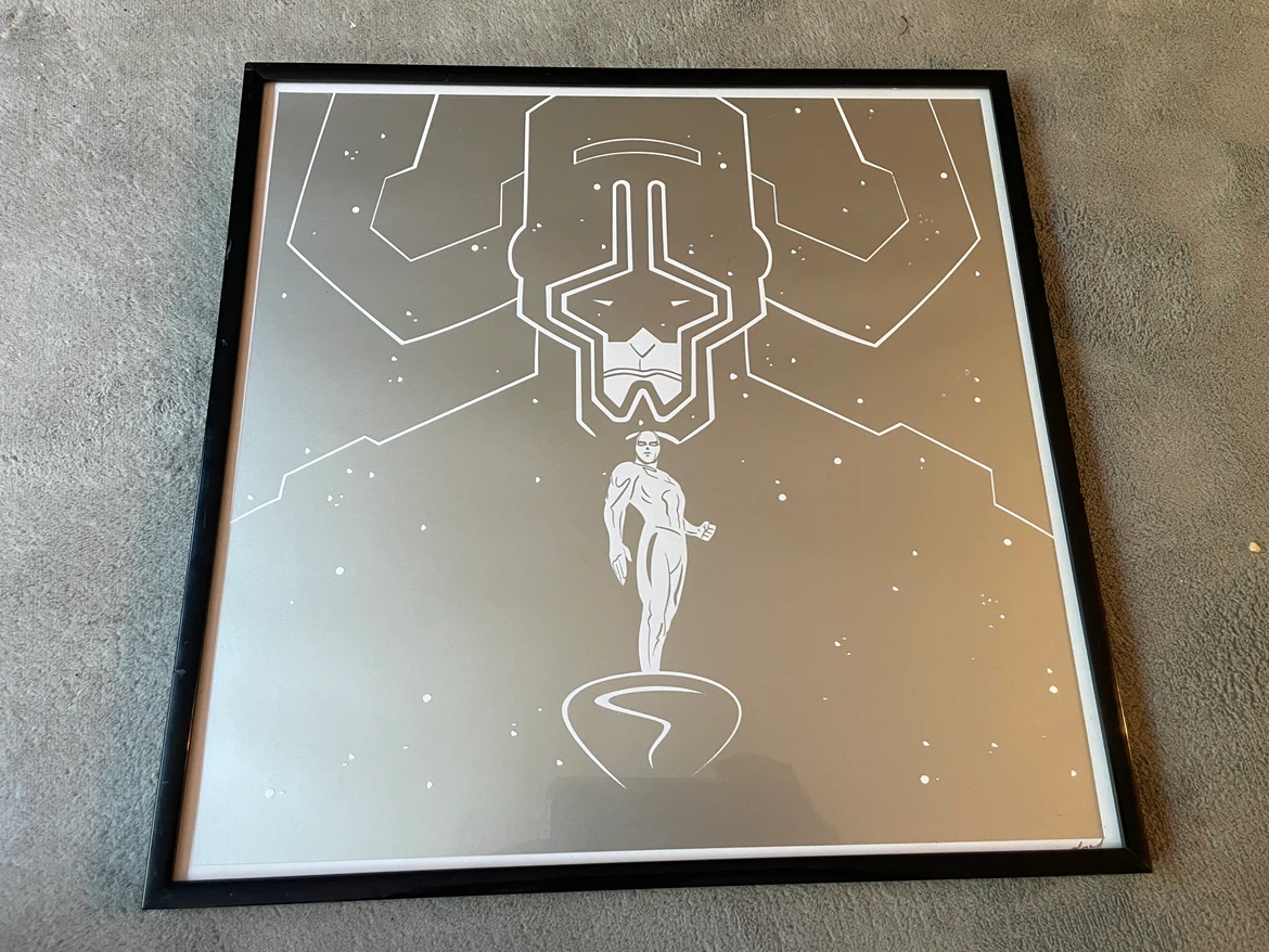 Silver Surfer & Galactus Minimalist Textured Cosmic Art Print - photo 2