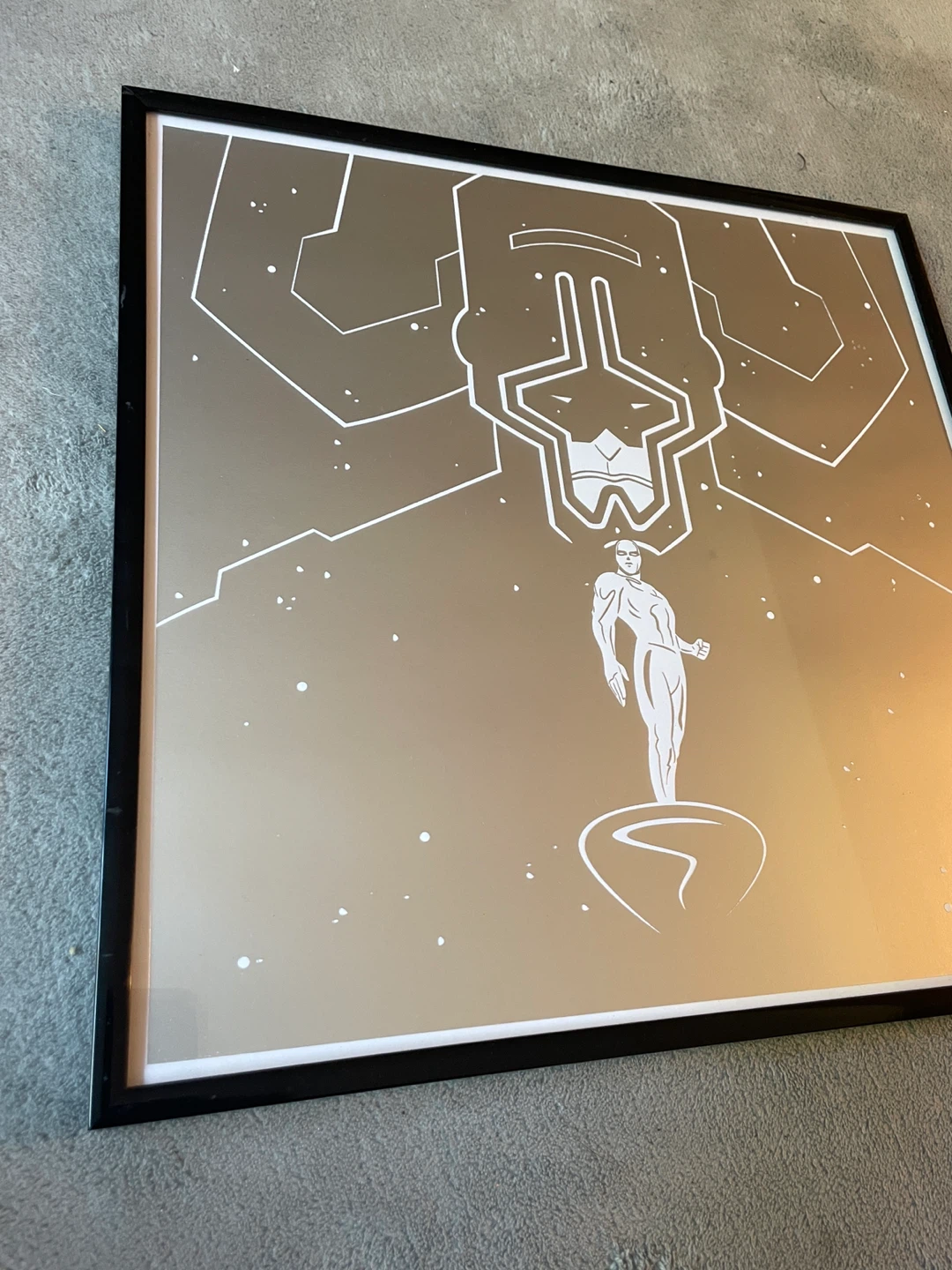 Silver Surfer & Galactus Minimalist Textured Cosmic Art Print - photo 5