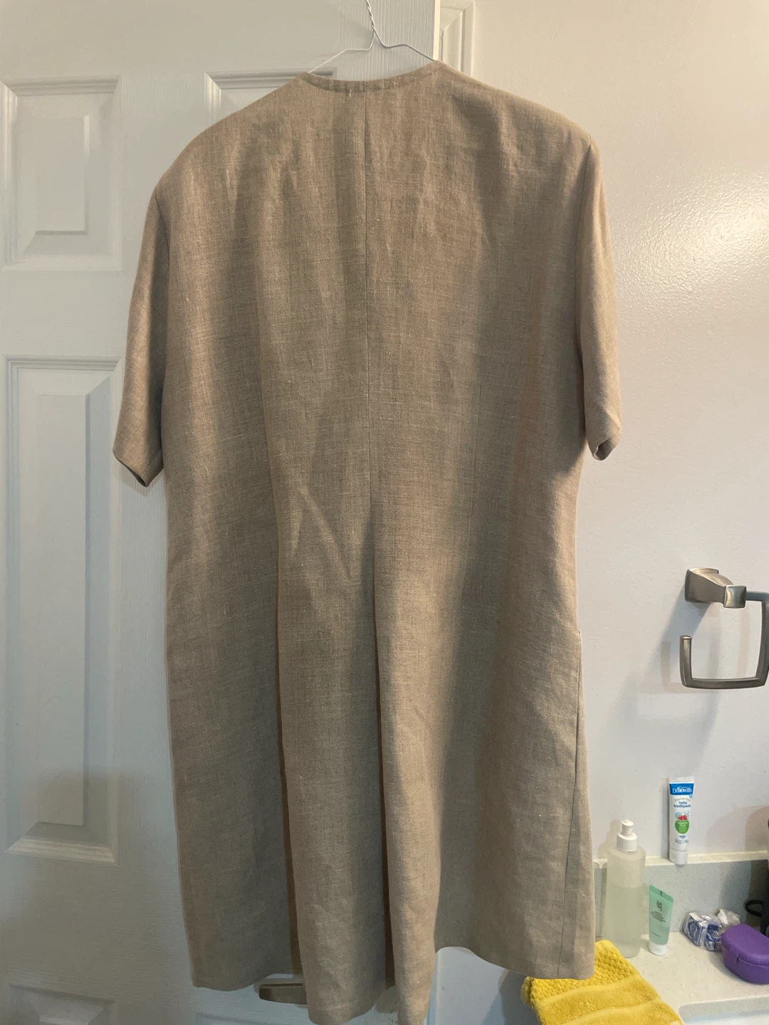 Natural Linen Button-Front Dress - photo 3