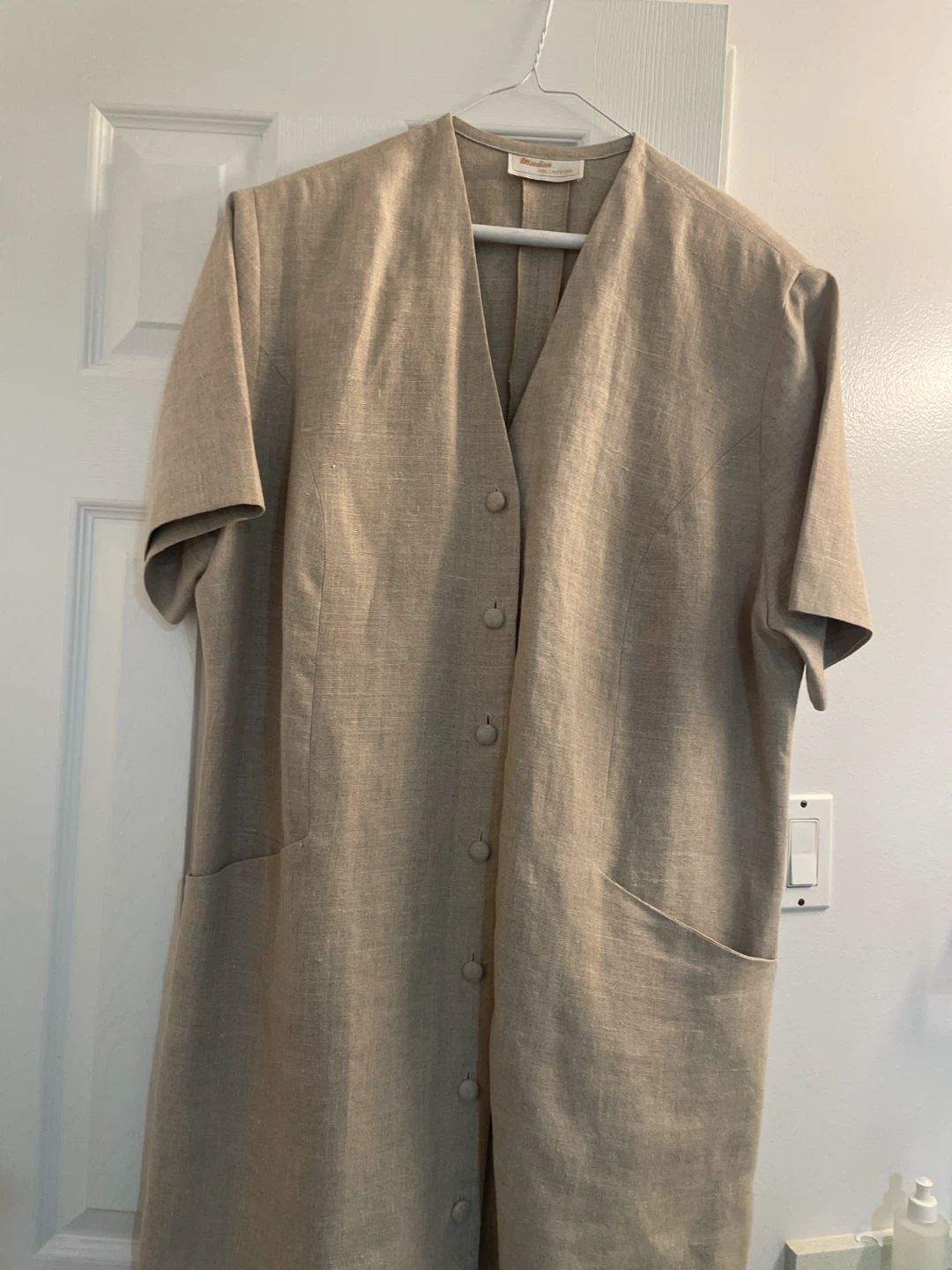 Natural Linen Button-Front Dress - photo 2