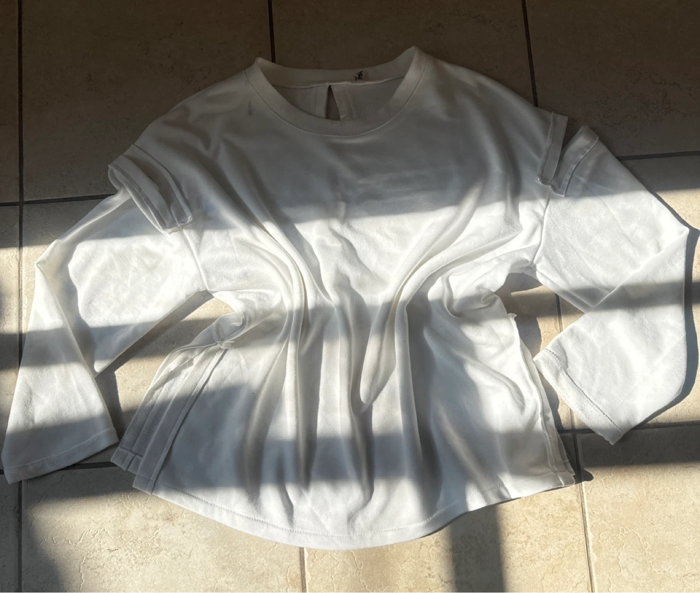 White Long Sleeve Top oversized - photo 2