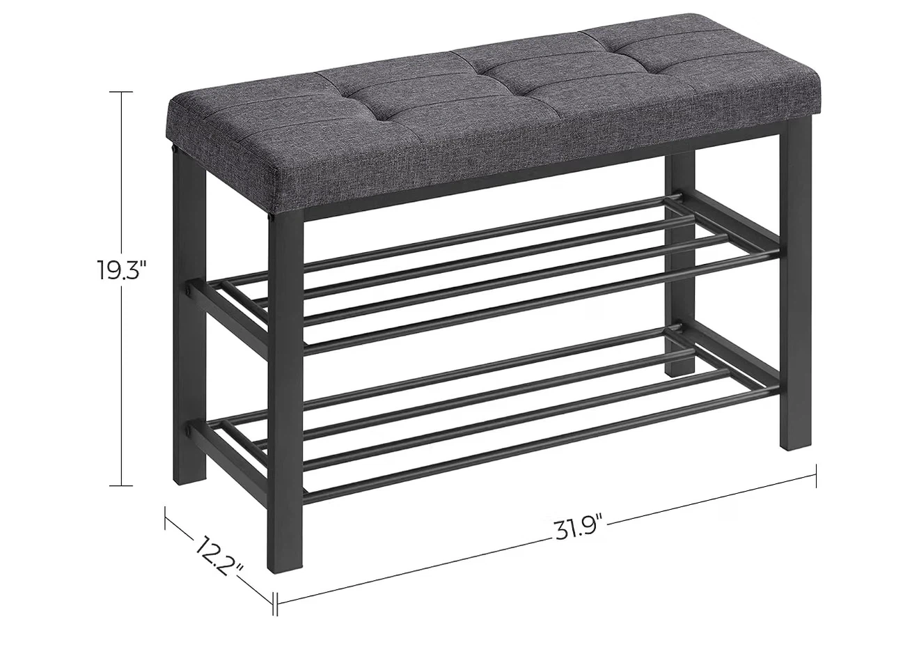 Shoe Storage Bench, Entryway Bench with Cushion - photo 3