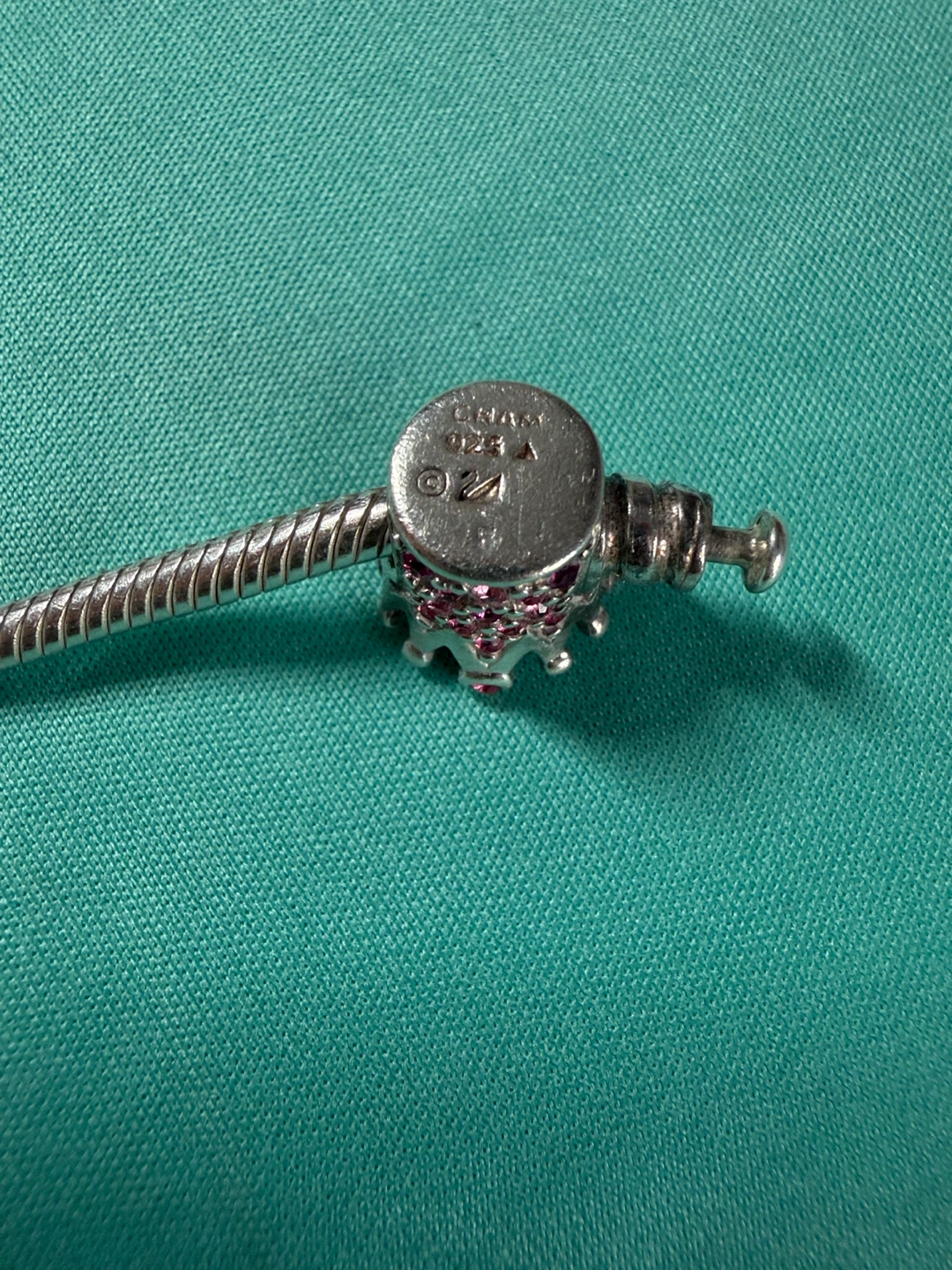 Chamilia Swarovski Pink and Sparkling CROWN Charm fits Pandora - photo 3