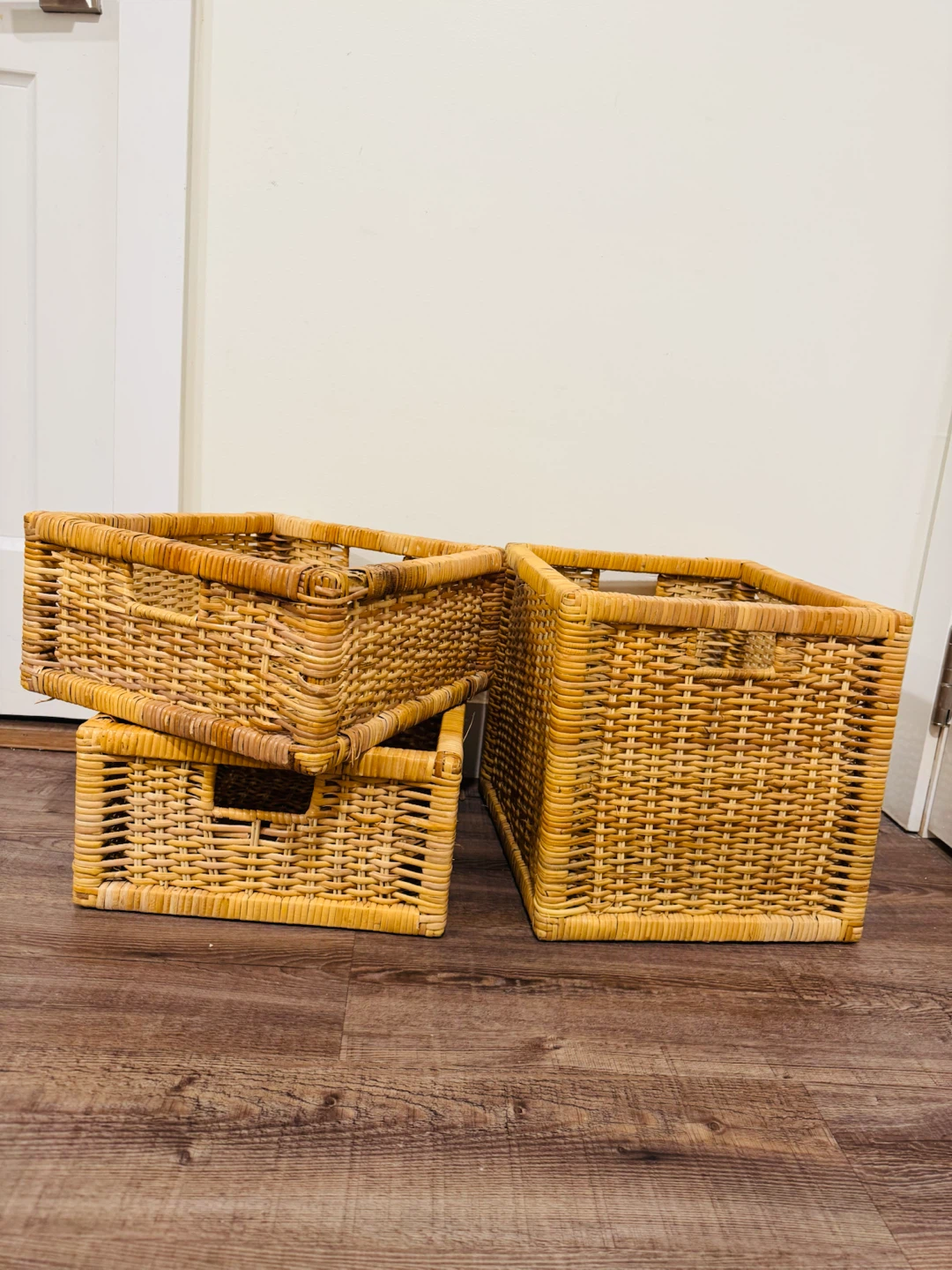 Wicker Storage Baskets - Set of 3