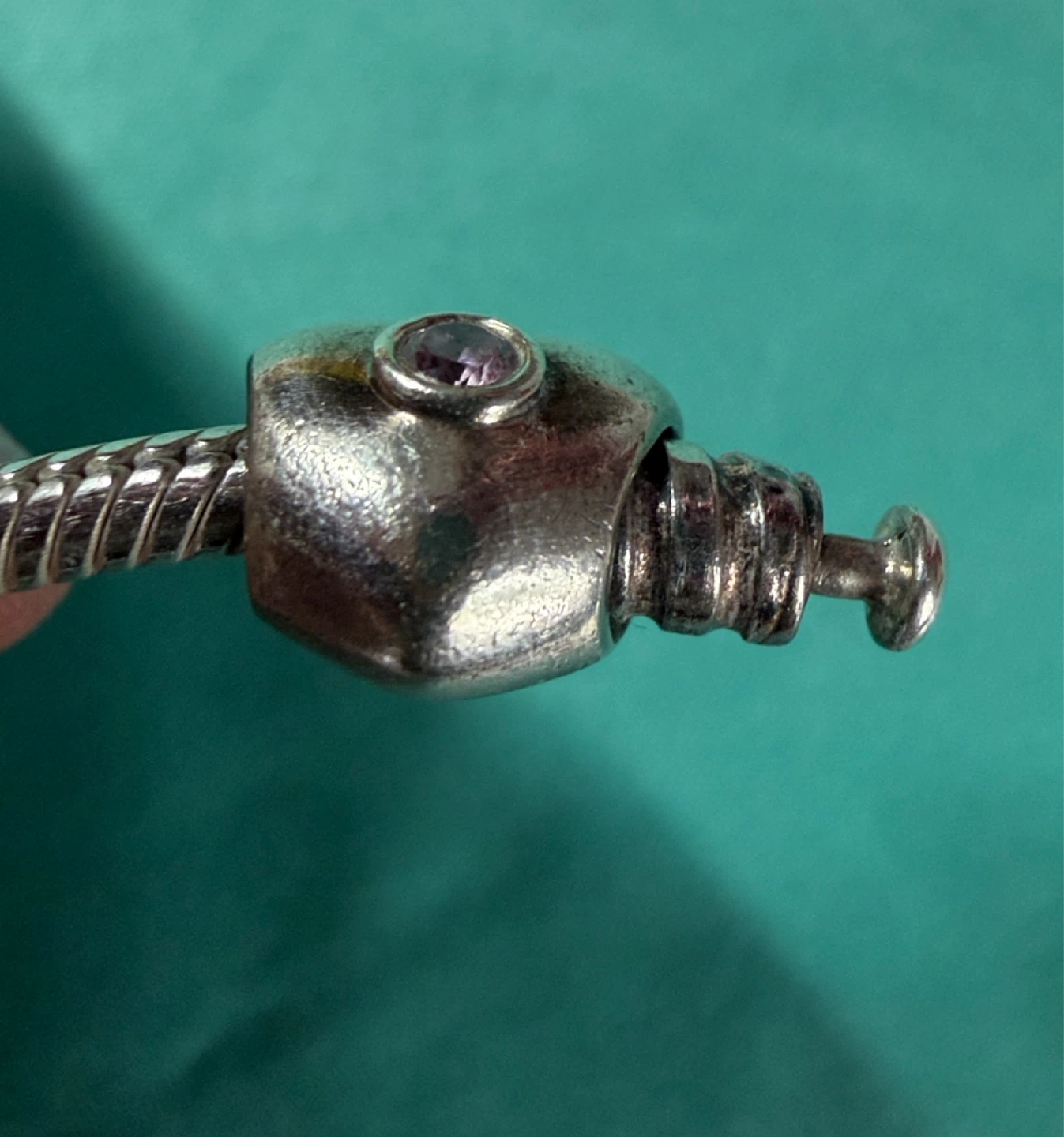 Pandora Sterling Silver Heart Charm with Pink Stone - photo 4