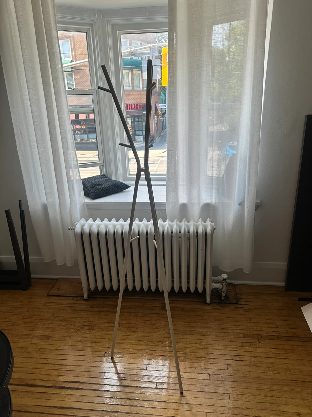 White Metal Coat Rack