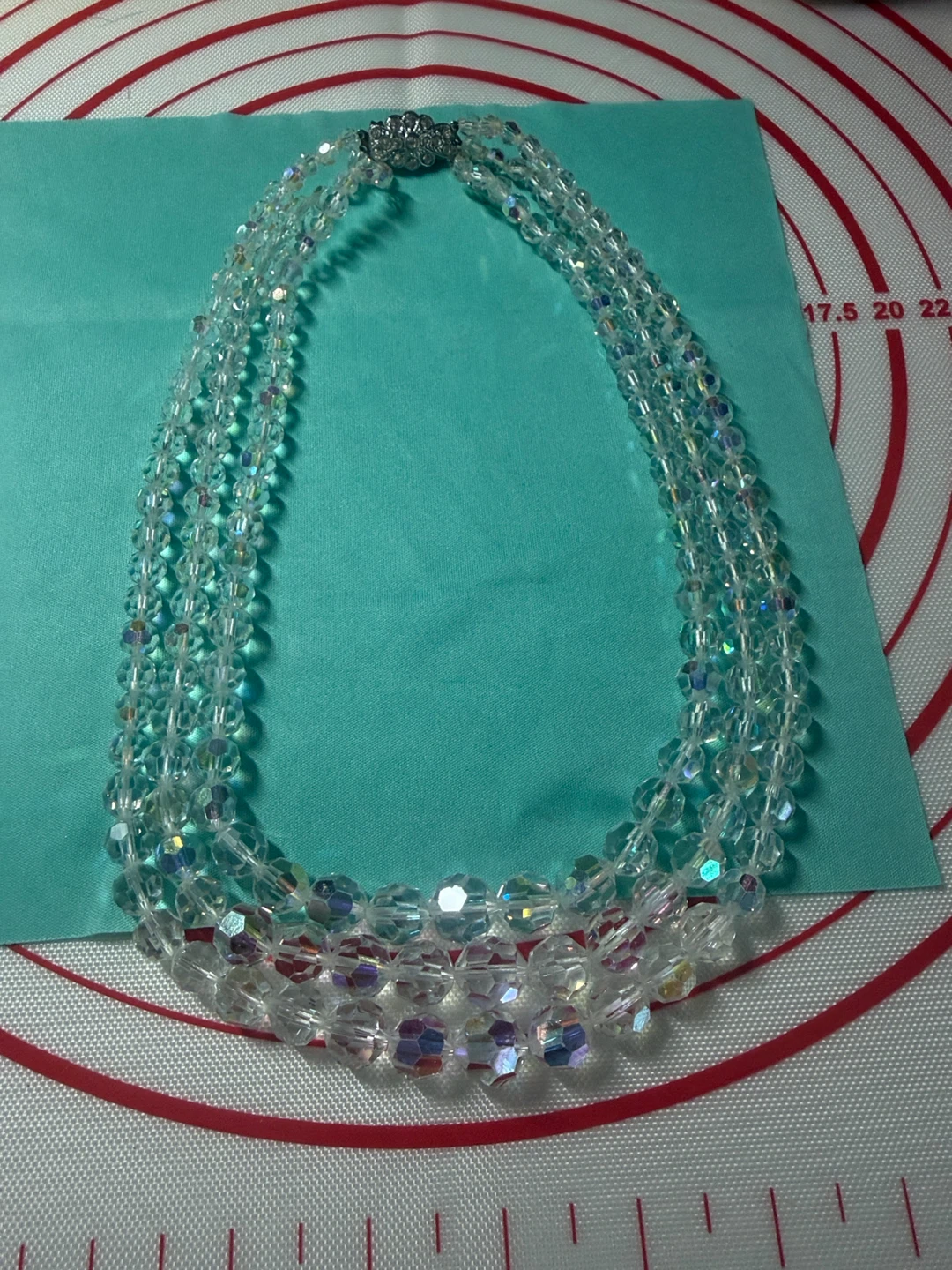 Triple Strand Crystal Beaded Necklace - photo 2