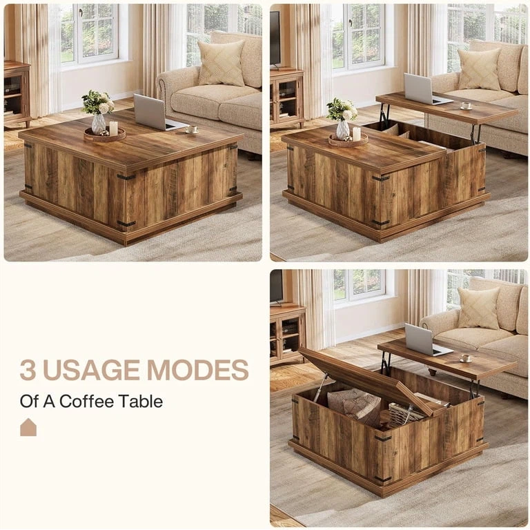 Lift-Top Coffee Table with Storage - photo 4