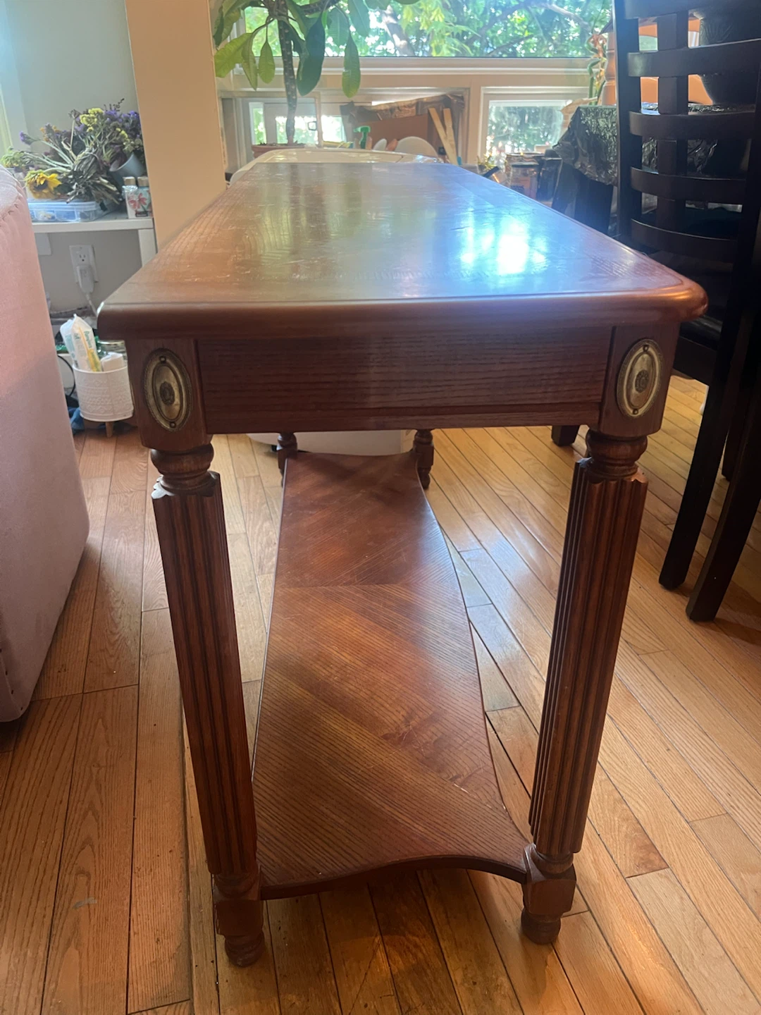 Wooden Console Table with Shelf - photo 3