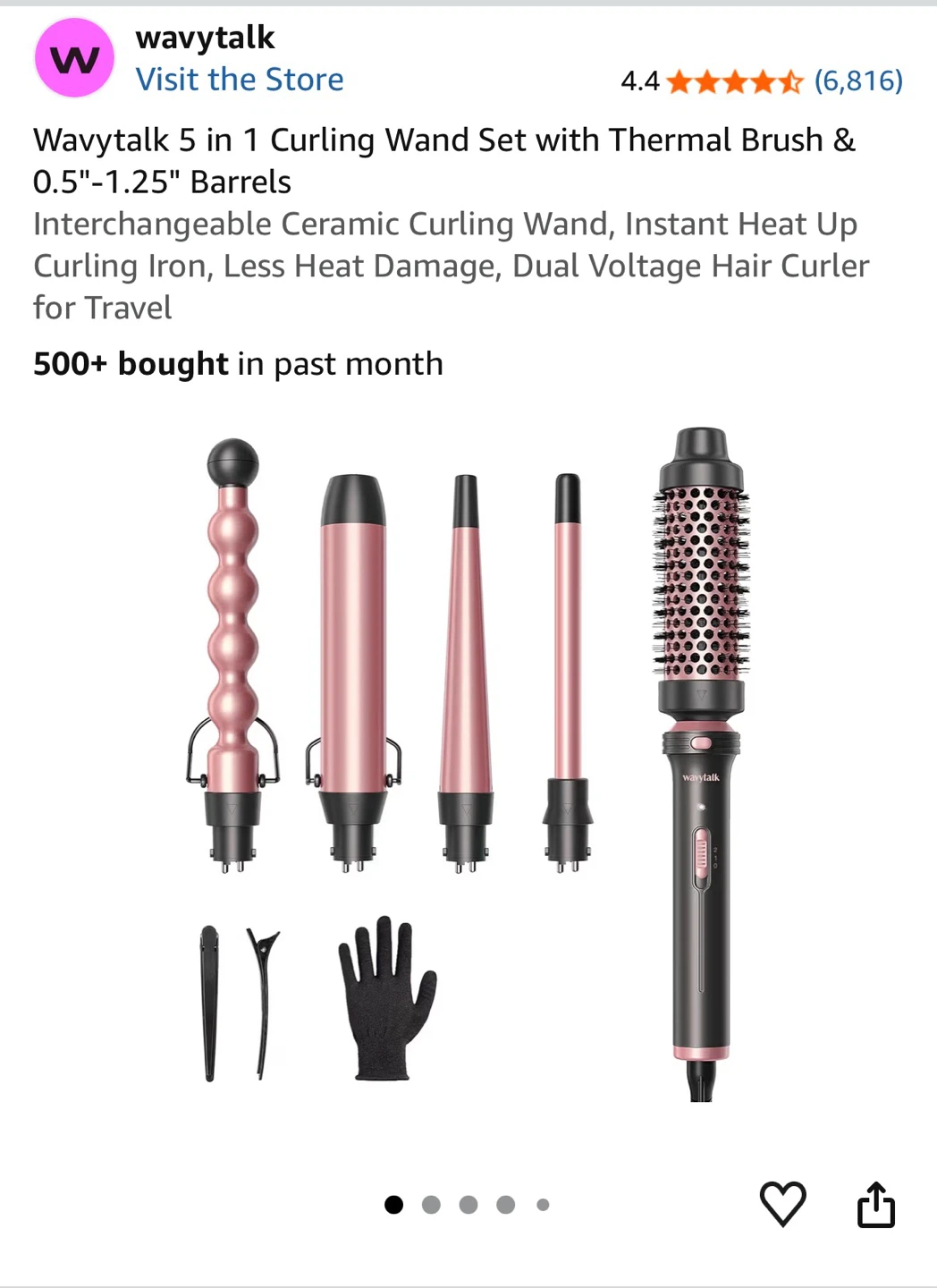 Wavytalk 5-in-1 Curling Wand Set