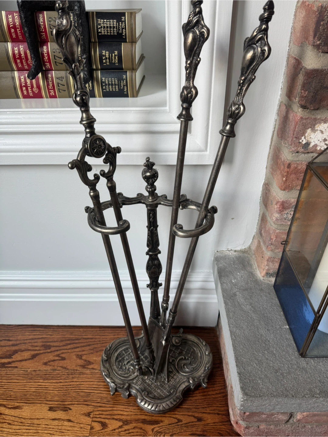 Custom Ornate Metal Fireplace Tool Set
