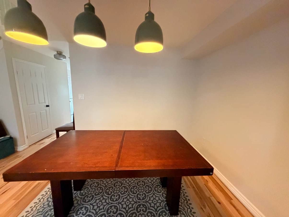 Solid Wood Dining Table with leaf - photo 5