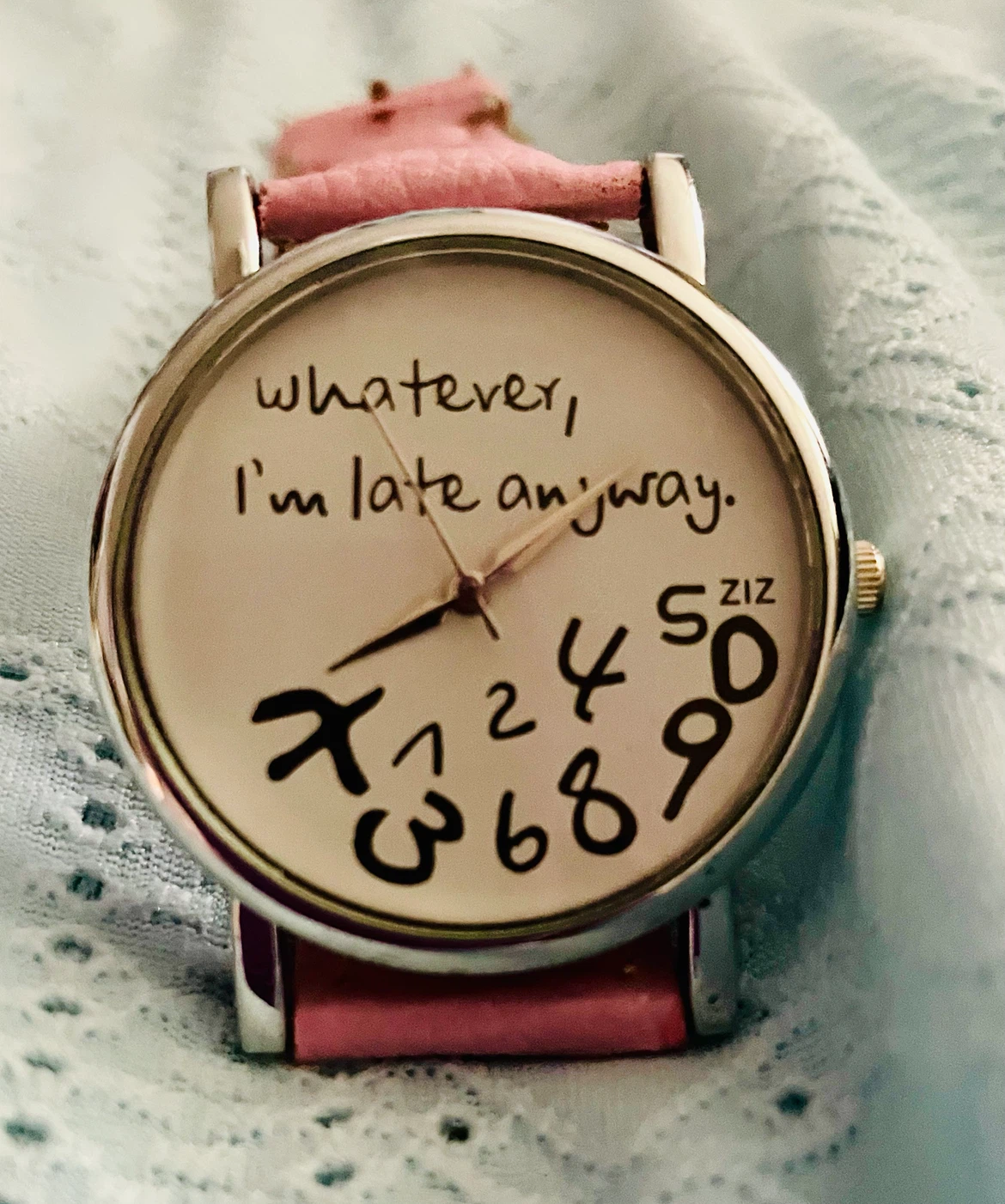 Women's Pink Faux Leather Band Watch