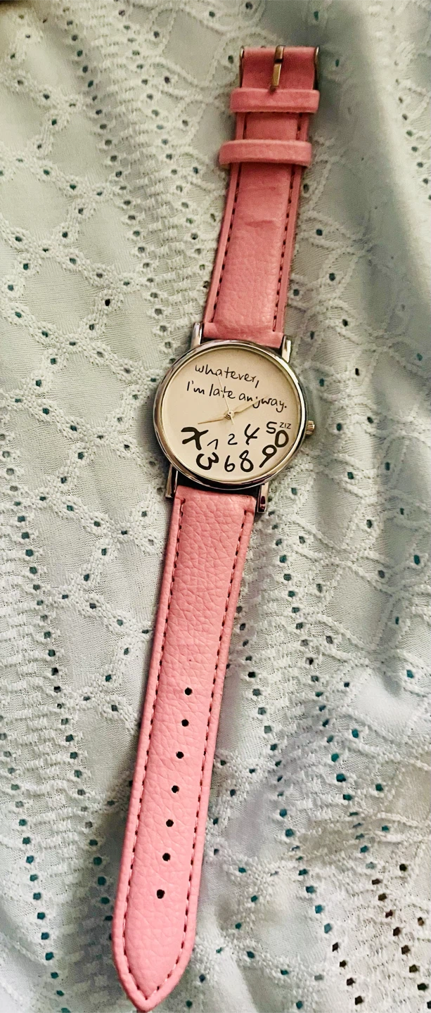 Women's Pink Faux Leather Band Watch - photo 2