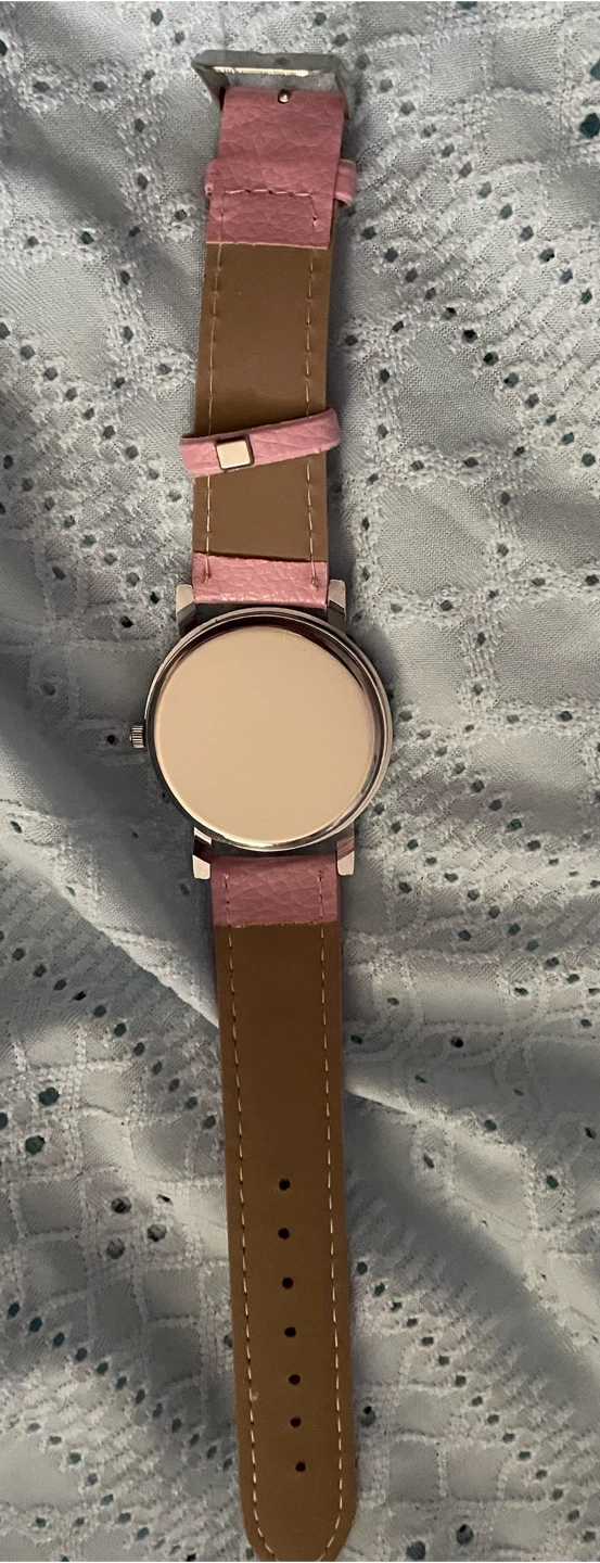 Women's Pink Faux Leather Band Watch - photo 3