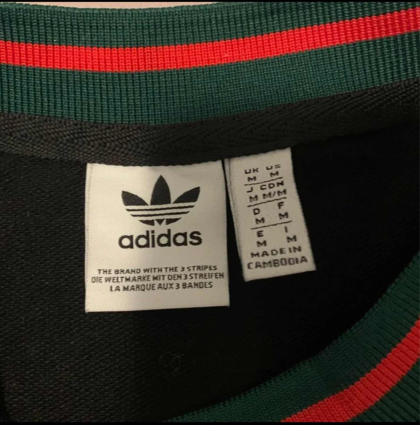 Adidas Black Tracksuit Set with Green and Red Trim - photo 5