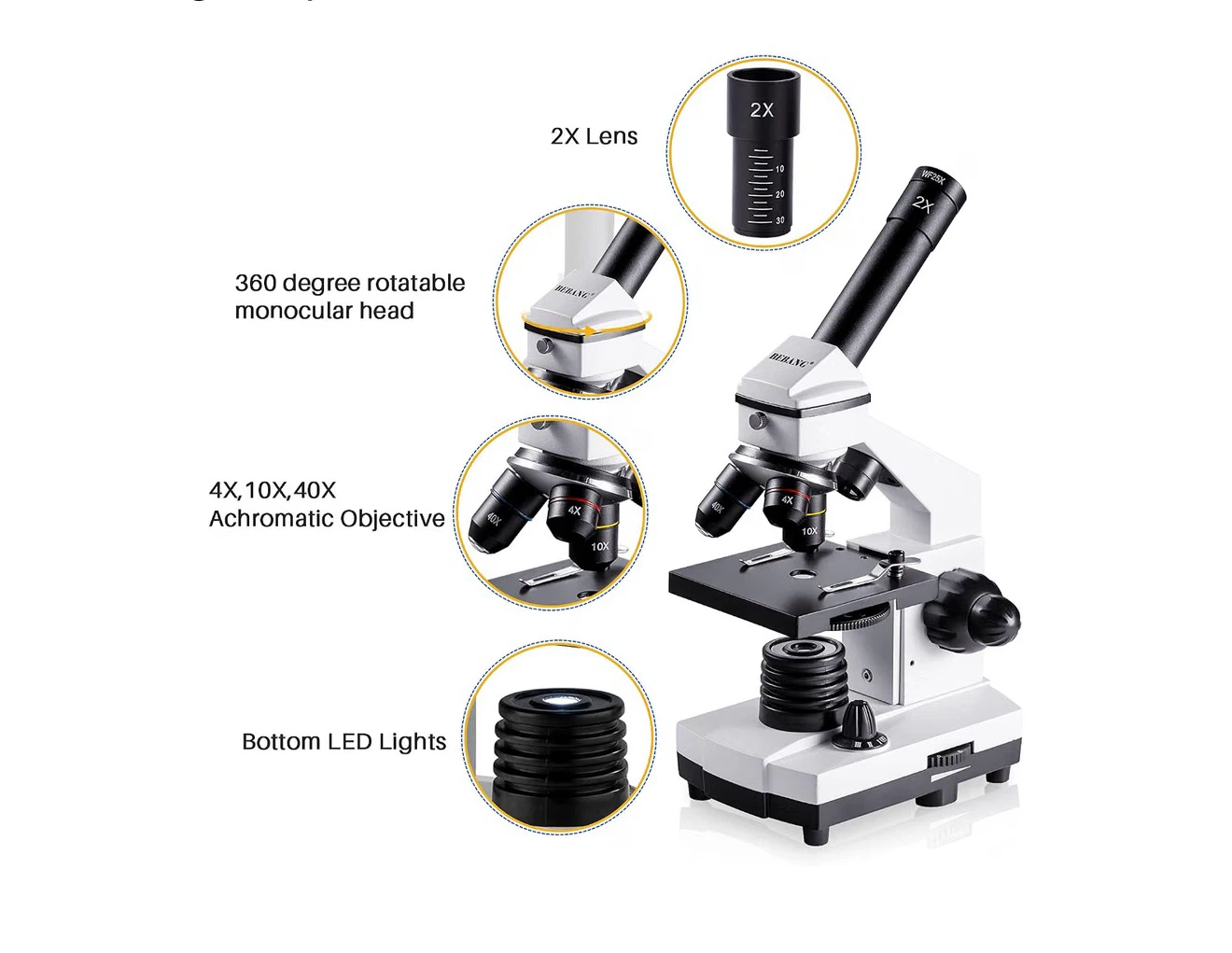 BEBANG 2000X Compound Microscope Kit for Kids Adults - photo 5
